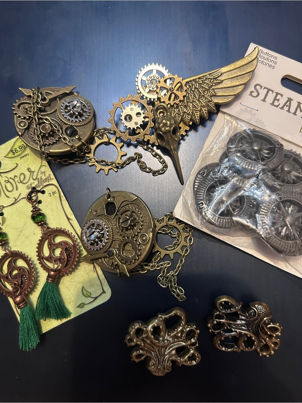 Steampunk Decorative Gear Set - Antique Brass